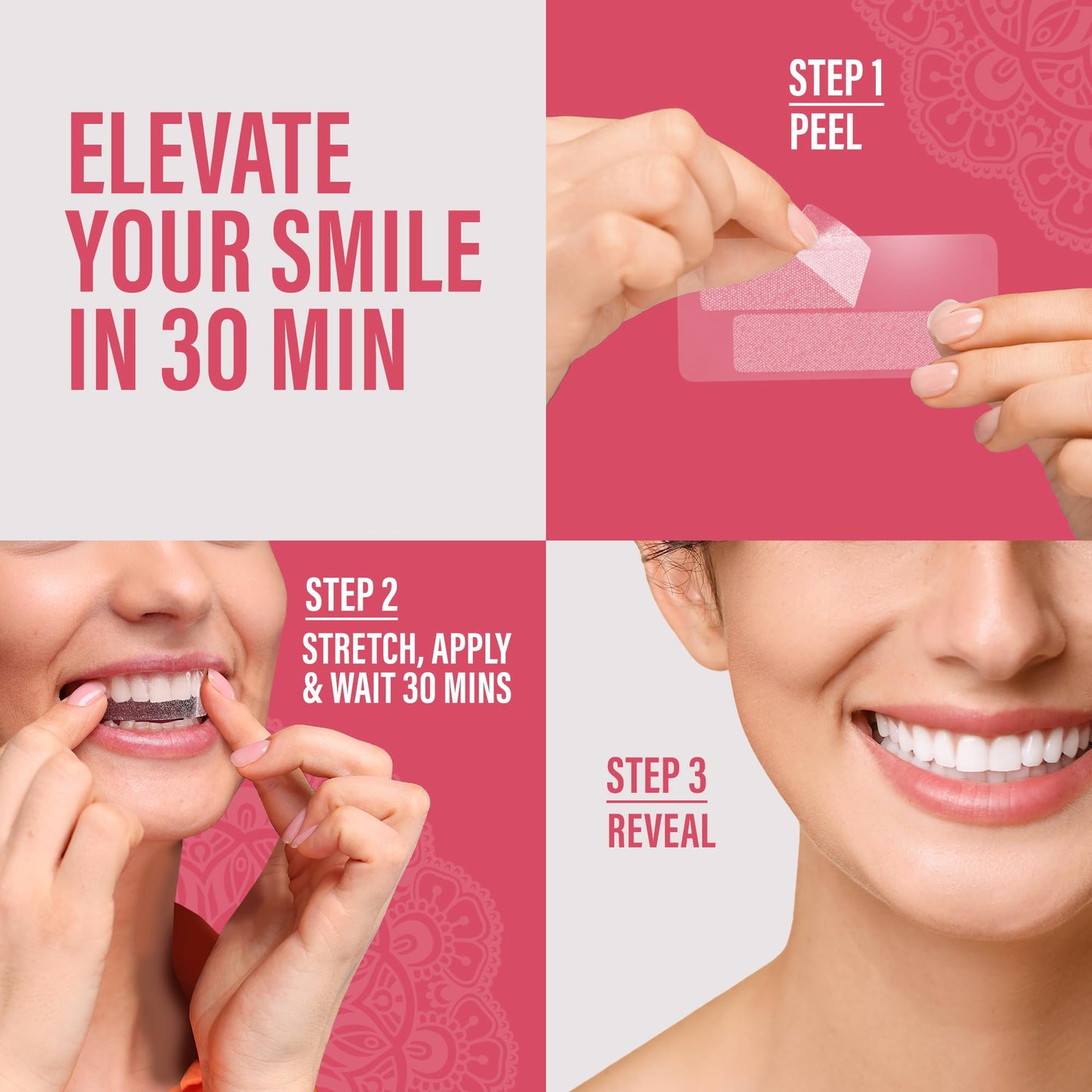 GuruNanda Sensitive Teeth Whitening Strips—16-Day Treatment, Gentle on Teeth Formula, Non-Slip, Dry Strip Technology, Whitening Designed with Care for a Brighter Smile