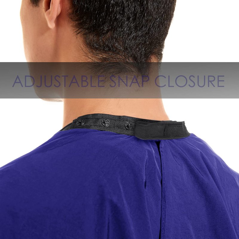 Barber Cape for Men - Waterproof Hair Cutting Apron | Large Adjustable Nylon Cape in Blue for Salon & Home Use