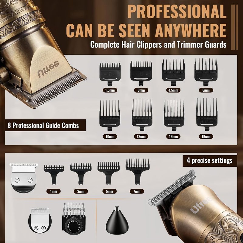 Beard Trimmer for Men - Cordless Hair Clippers & Electric Razor | Grooming Kit for Precision Cutting