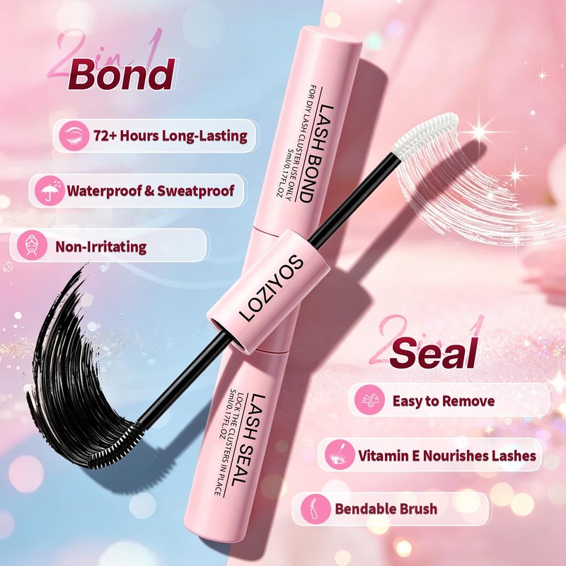 LOZIYOS Clusters Kit Wispy Eyelash Cluster Natural DIY Lash Extension Kit 8-14mm 30D 40D Individual Lashes Kit with Lash Bond and Seal Waterproof Lash Tweezers for Self Use (30D&40D，8-14mm,Kit)