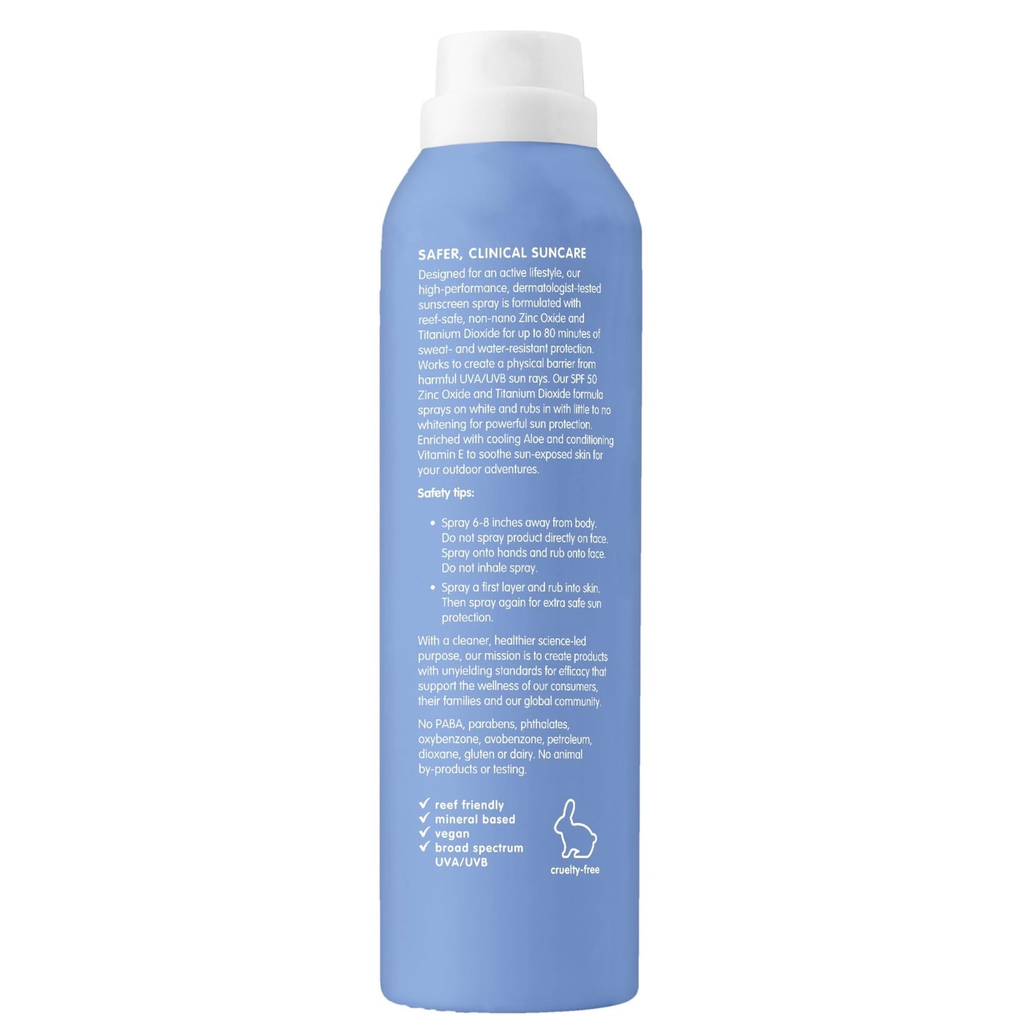 Thinksport SPF 50+ Mineral Sunscreen Spray, All Sheer, 6 Fl Oz – Natural, Water Resistant Body Sun Protection, Vegan & Reef Safe