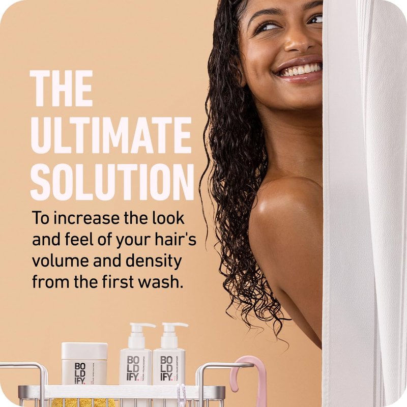 Boldify Hairline Powder Bundle - Root Touchup Hair Loss Powder with Natural Volumizing Shampoo & Conditioner for Fine Dark Brown Hair