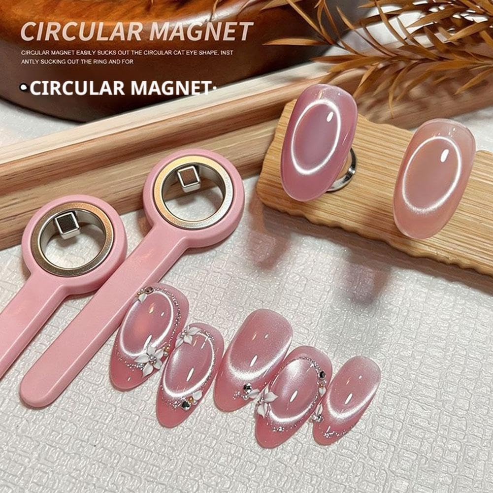 Wmool 2026 New Ring-Shaped Cat Eye Magnet for Nails, Strong Nail Magnet Tool, Portable Hollow Circular Cat Eye for Home DIY, Beginners & Nail Artists