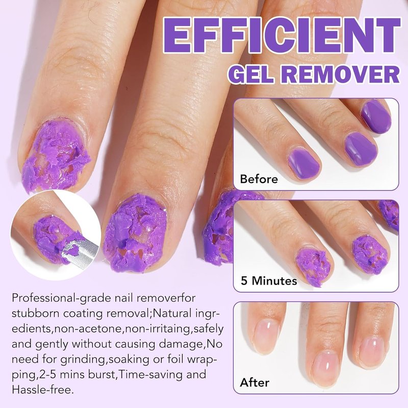 Gel Nail Polish Remover - Quick & Easy 3-5 Minute Formula | 2-Pack, 0.5 Floz