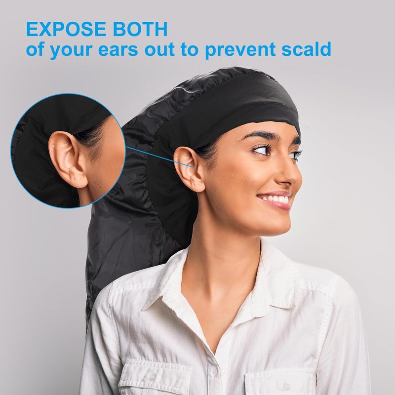 Skiennix Large Hooded Hair Dryer Bonnet Cap - Fast Drying with Long Tube | Fits All Head Sizes