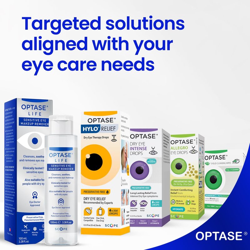 Optase Life Sensitive Eye Makeup Remover – Gentle & Effective for All Skin Types - Breakthrough Innovation vs Traditional Micellar Water - 100ml