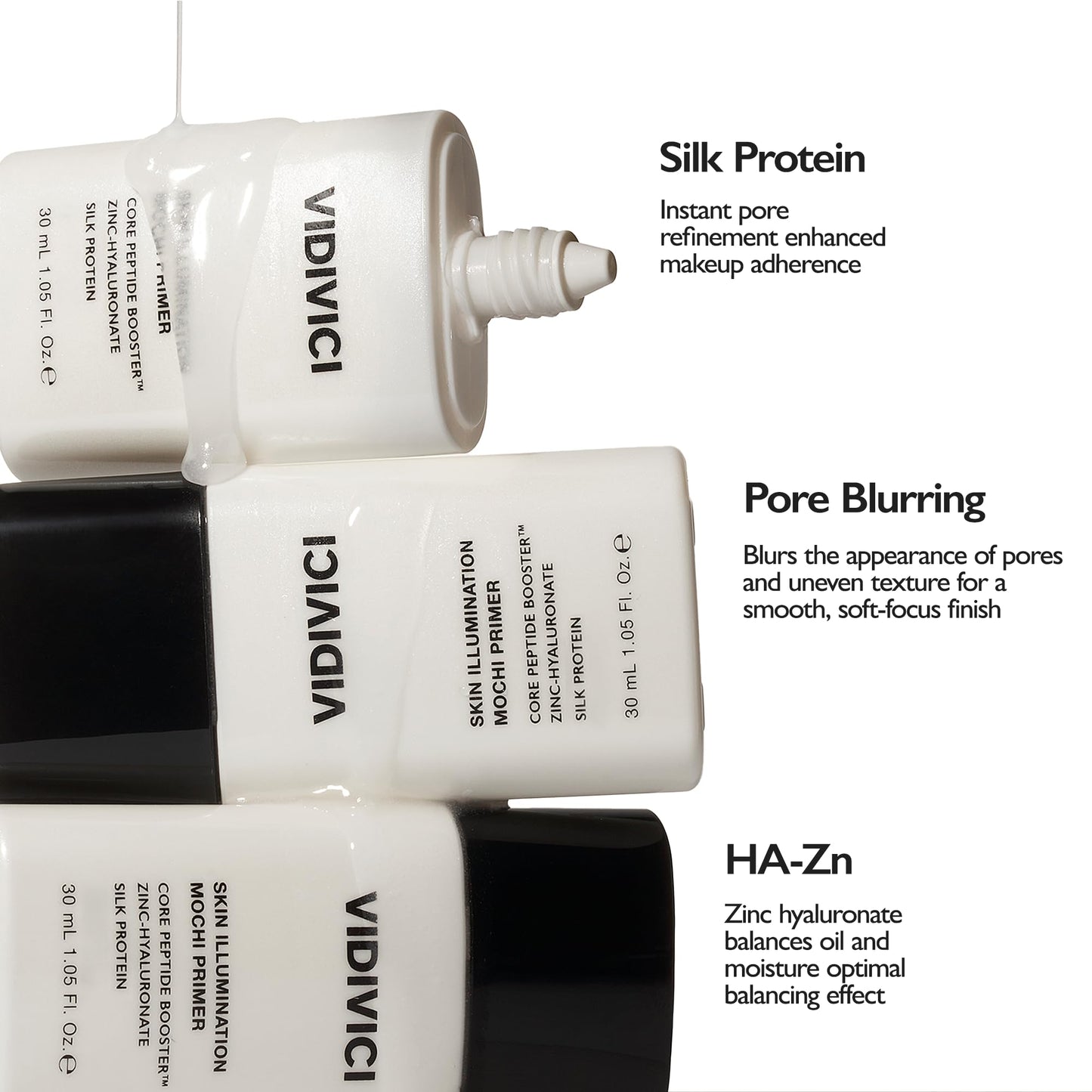 VIDIVICI Skin Illumination Mochi Primer 1.05 fl oz | K-Beauty Pore Blurring & Serum-Like Makeup Primer with 84% Skincare Ingredients, Pearl Soft Focus Effect, Hydrating & Makeup Gripping Base