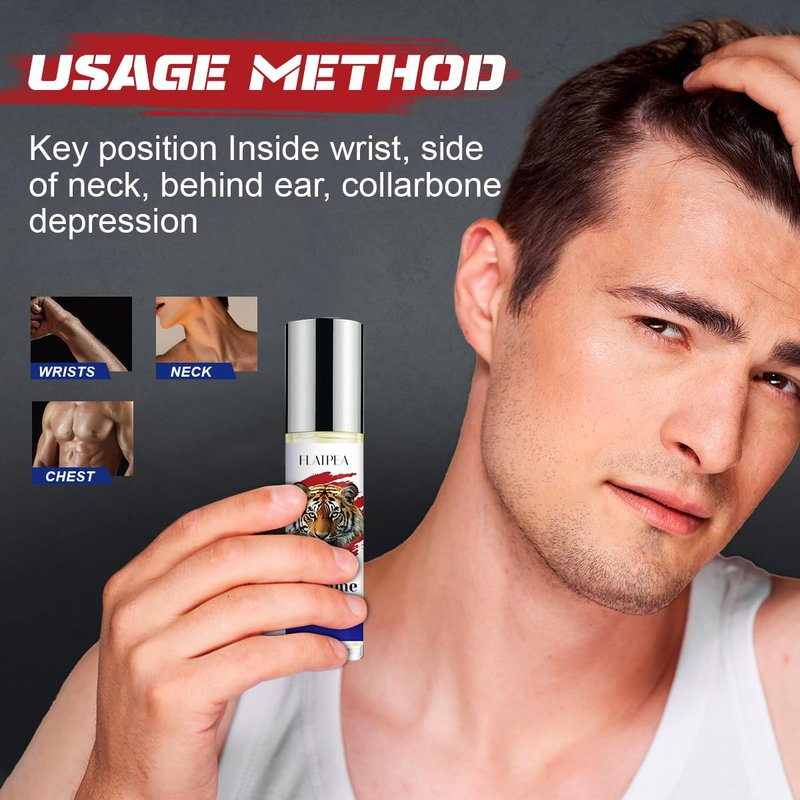 CLQFDT Pheromone-Infused Men's Roll On Perfume - Woody Musk Fragrance for Attraction & Confidence - Long Lasting Essential Oil Rollerball - 10ml Travel-Friendly Scent