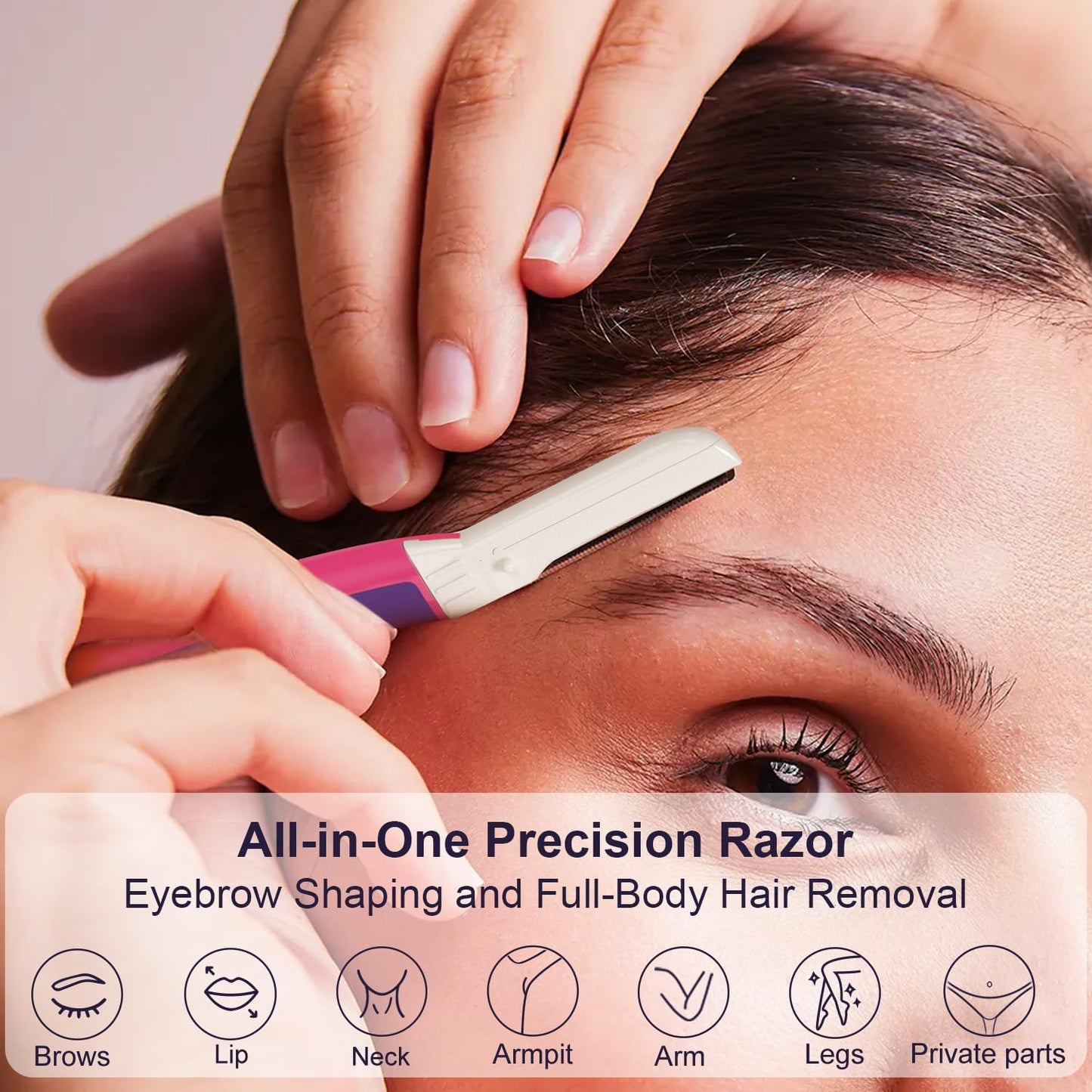 THURLADY Dermaplane Razor, Face and Eyebrow Razors for women, Exfoliating Facial Razor & Dermaplaner, Skin Care Tool for Smooth Skin, Gentle Exfoliation & Facial Hair Removal, (12 pcs, Fuchsia)