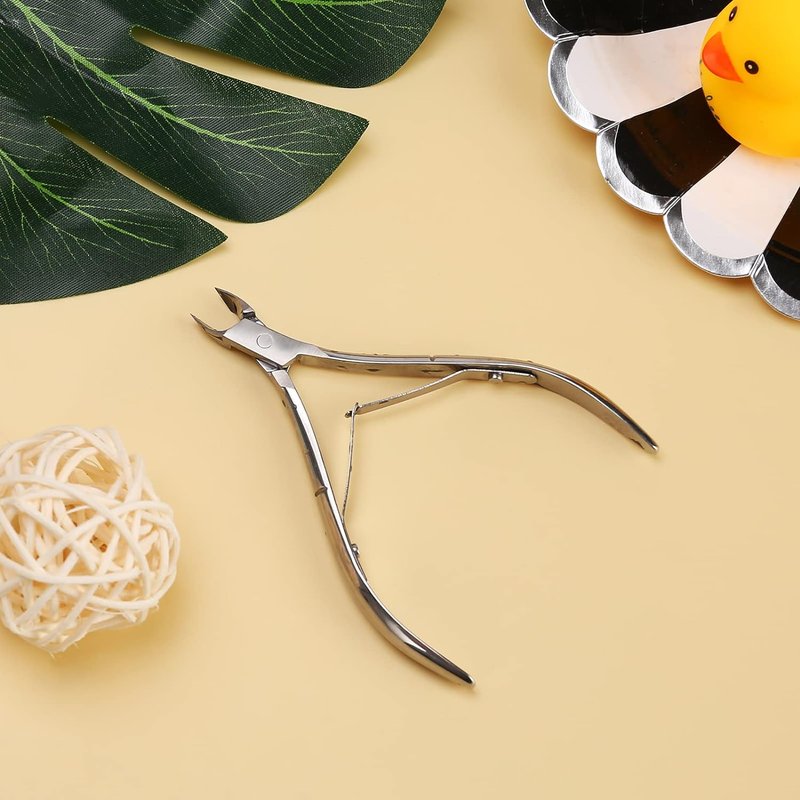 Cuticle Trimmer - Professional Stainless Steel Cuticle Nippers & Clippers for Manicure & Pedicure | Silver