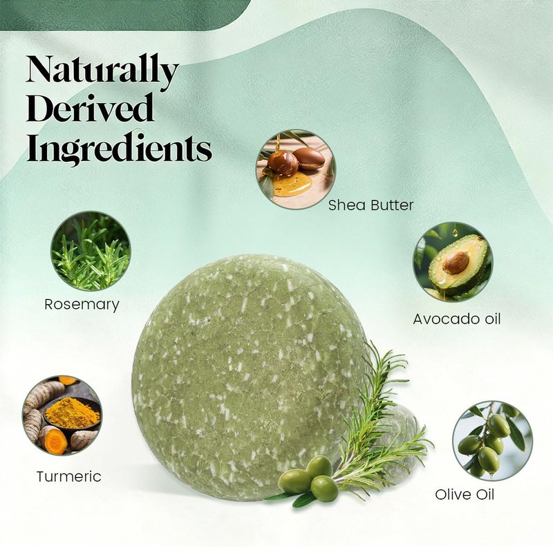 Crownnaturally ARHGOAT Rosemary & Avocado Oil Solid Shampoo Bar – Deep Cleansing & Scalp Repair for Thicker, Healthier Hair