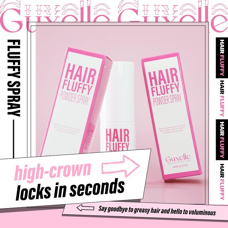 Guxelle Fluffy Volume Powder Spray for Women - Instant Root Lift & Matte Finish Hair Styling Powder, Lightweight Texturizing Spray with Medium Hold (0.07 oz Travel Bottle, Pack of 1)