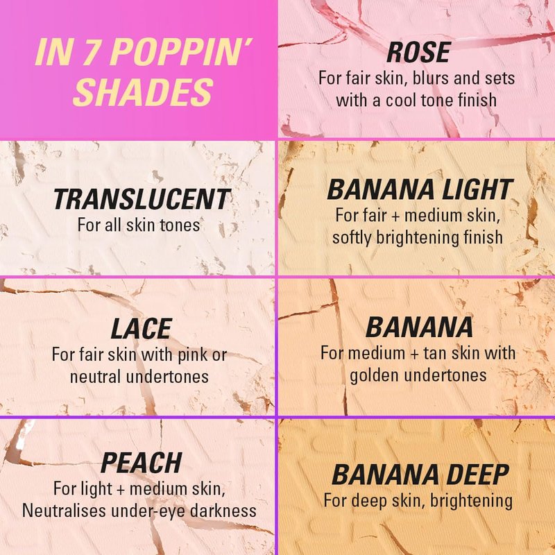 Revolution, Powder Pops Instant Blur Setting Powder, Talc-Free, Controls Shine with Smooth & Blurring Finish, Vegan & Cruelty-Free, Peach