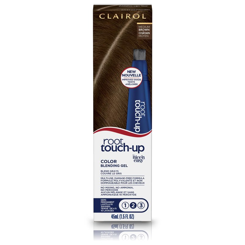 Clairol Root Touch-Up Semi-Permanent Hair Color Blending Gel, 5 Medium Brown | Blend Minor Gray Hair | Gradually Fades with Washing | Pack of 1