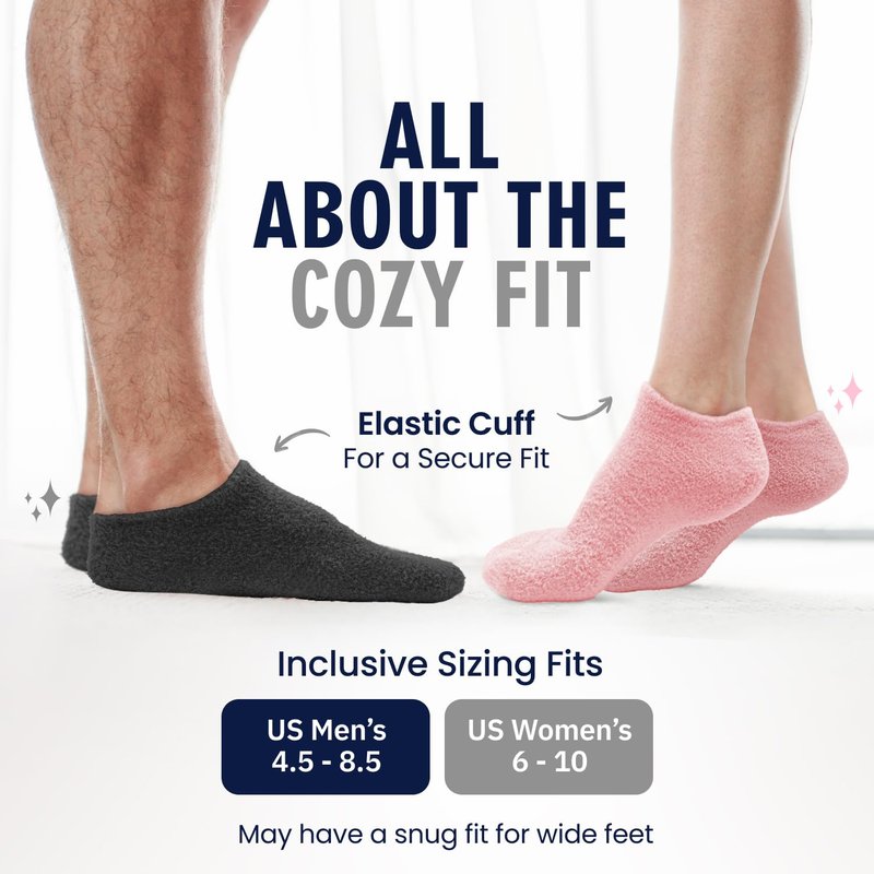 Dr. Frederick’s Original Moisturizing Gel Socks for Men & Women – Dry Feet & Cracked Heel Treatment – Full Foot Gel Lining with Mango Butter, Shea Butter, Jojoba & Coconut Oil (Obsidian Oasis)