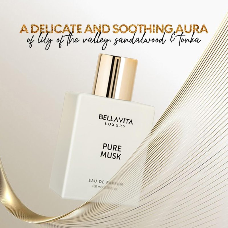 Bellavita Luxury Pure Musk Eau de Parfum - Long Lasting Unisex Fragrance | 100 ml | Floral & Woody Notes