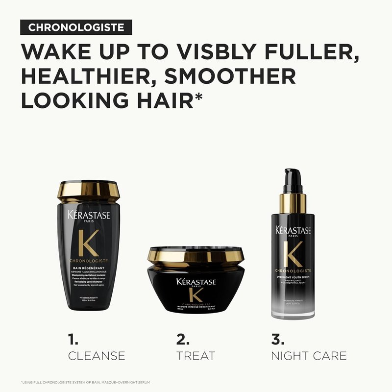 Kérastase Chronologiste Overnight Youth Serum - Anti-Aging Leave-In Treatment for Weakened Hair, 3.4 oz