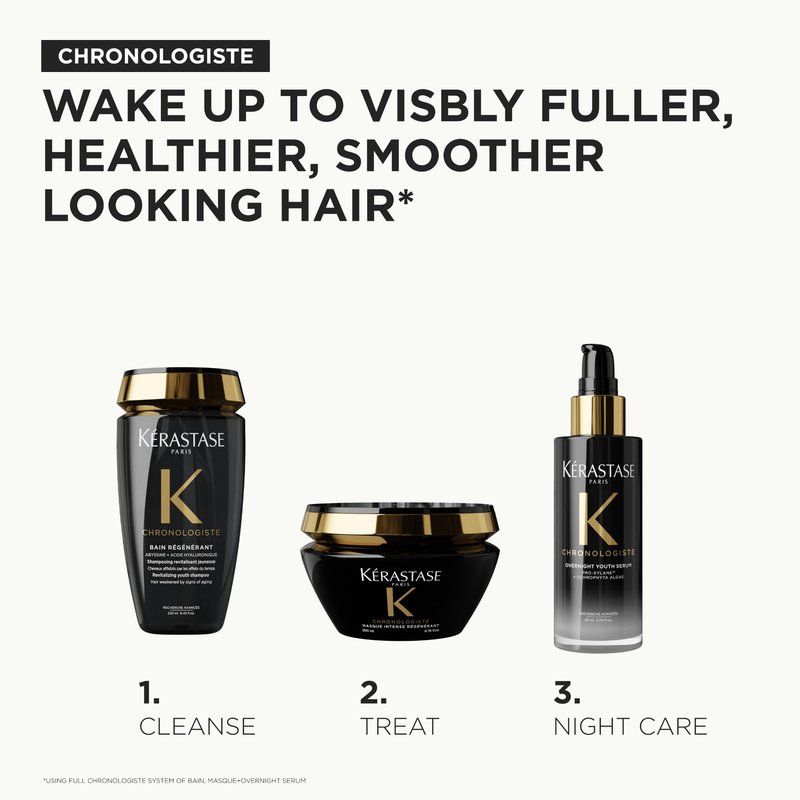 KÉRASTASE Chronologiste Masque Intense Régénérant - Revitalizing Youth Mask For Hair Weakened by Signs of Aging, Hydrating, Smoothing & Detangling, Infused with Hyaluronic Acid & Abyssine, 6.76 Fl Oz