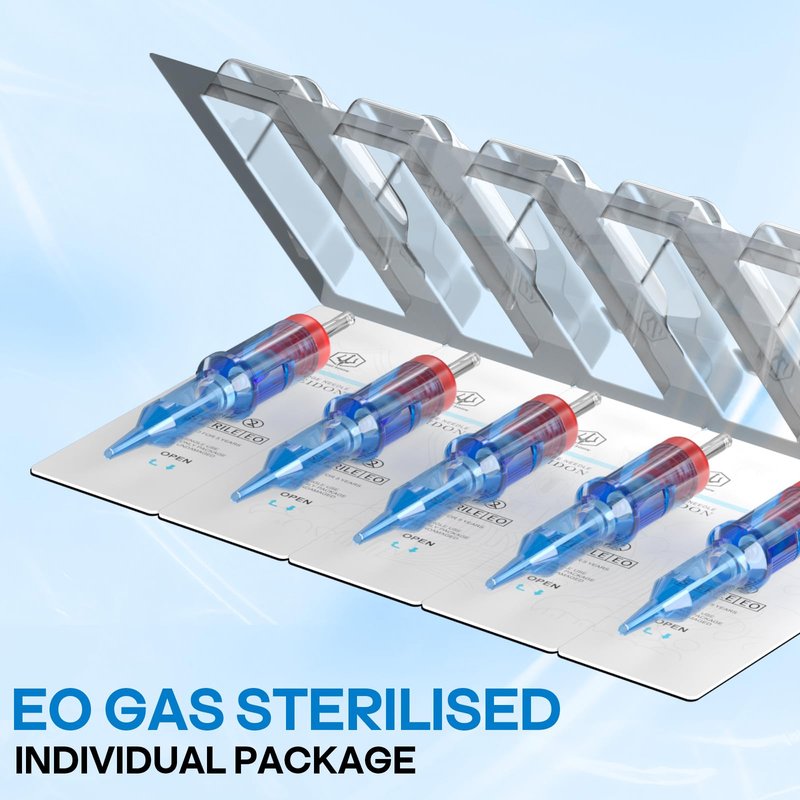 Poseidon V3 Tattoo Cartridge Needles 50PCS Mixed Size Steriled Needles with Membrane Safety Cartridges Round Liner Mixed 3RL 5RL 7RL 9RL 11RL (50pcs #12 Standard RL)