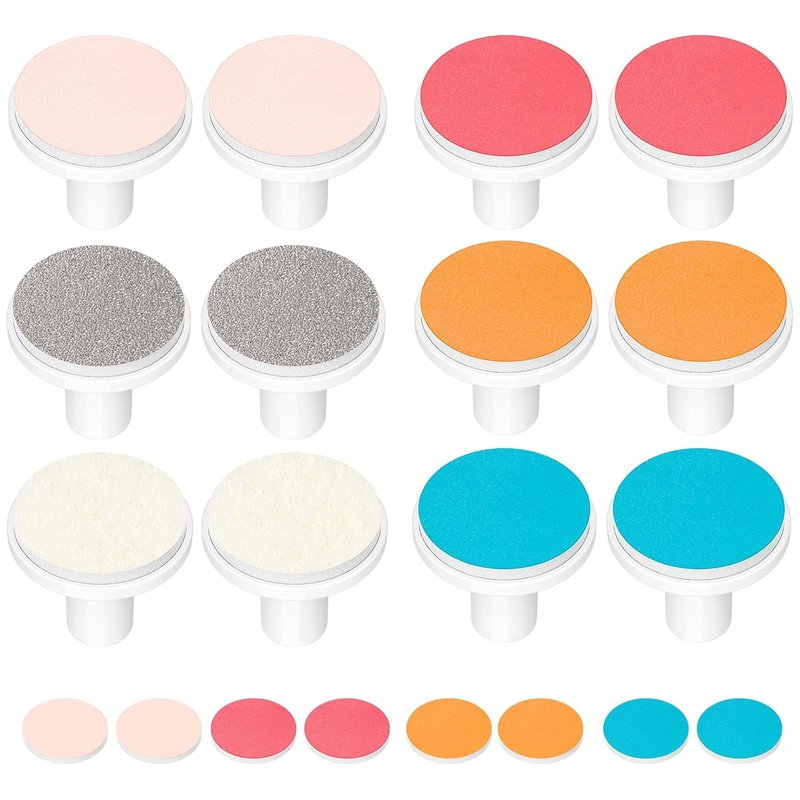 COSLUS Baby Electric Nail File Replacement Pads - 12 Grinding Heads & 8 Buffer Pads | Safe & Gentle for Newborns, Infants & Toddlers