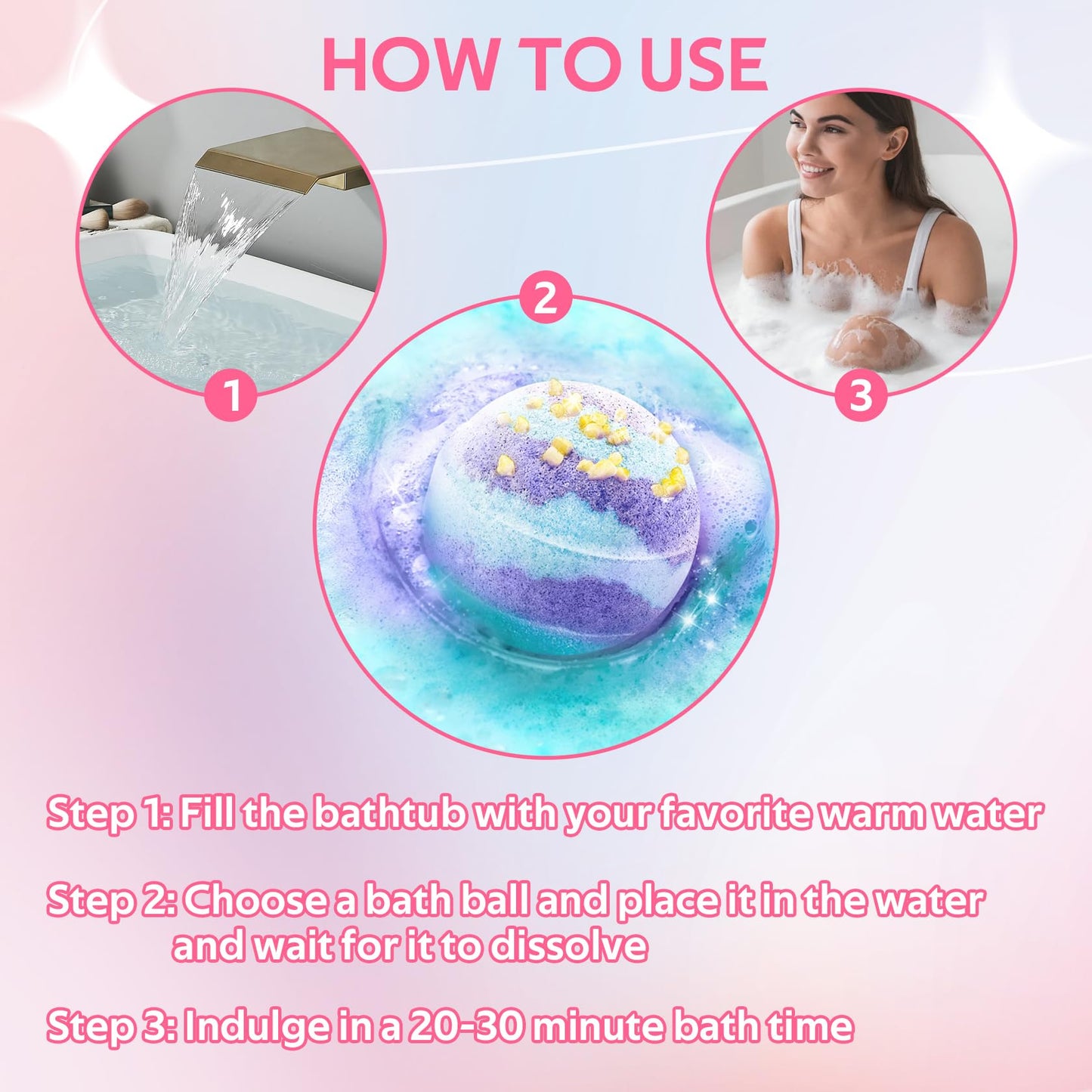 6PCS Bubble Bath Bombs Gift Set,Natural Handmade Bathbombs,Moisturizing Relaxing Shower Bombs,Organic Bath Bomb Kit Spa Gifts for Women,Men,Mom,Girls Boys and Birthday