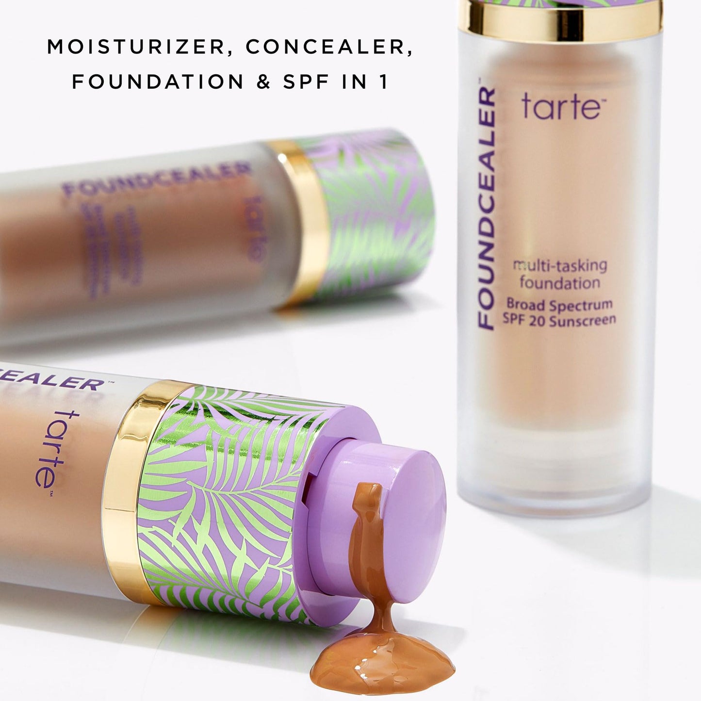 tarte babassu foundcealer dewy foundation Broad Spectrum SPF 20 Sunscreen – Foundation & Concealer in 1, Vegan Skincare Makeup, Medium Coverage, Cruelty-Free, full size, 36H medium-tan honey
