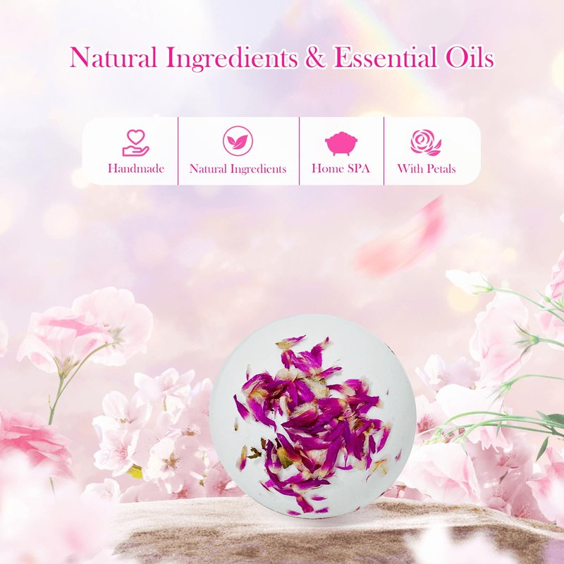Persidra Aromatherapy Bath Bombs with Dried Flower Petals - 12 Pack Large Bath Bomb Handmade SPA Gift Set for Women, Moisturizing Natural Essential Oil Fizzies for Stress Relief & Relaxation Home SPA