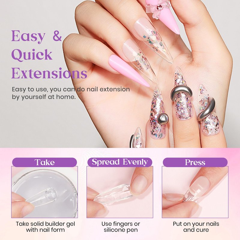 MIZHSE 3D Gel Nail Art Sculpting Gel, Solid Builder Gels for Nails 60g Large Capacity 3D Sculpting Non-Sticky Carving U V/LED Extension Hard Gels with 3D Mold for Nail Art Salon Home DIY