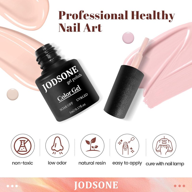 JODSONE Gel Nail Polish Set - 23 PCS Multicolored Long-Lasting Base & Matte Top Coat
