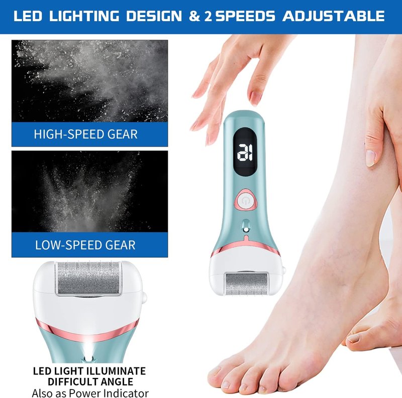 Skiennix Electric Foot Callus Remover - Rechargeable Waterproof Pedicure Tool | 3 Rollers Included