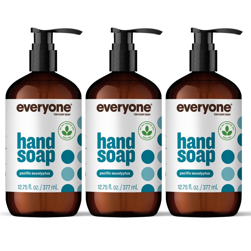 Everyone Liquid Hand Soap, 12.75 Ounce (Pack of 3), Pacific Eucalyptus, made with Essential Oils for Kitchen and Bathroom