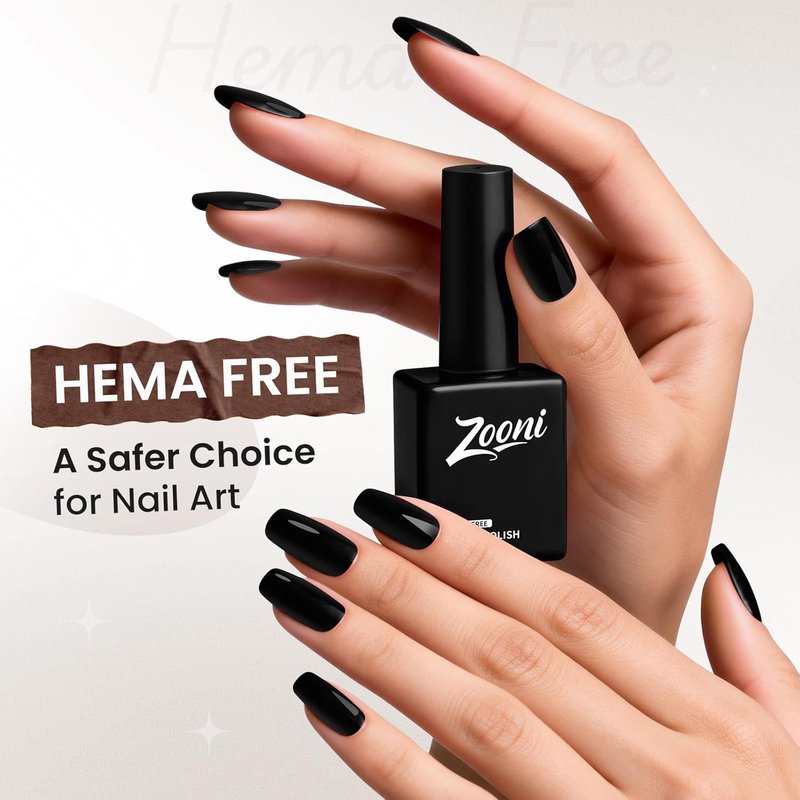 Hema-Free Gel Nail Polish - Black Color UV Nail Kit for DIY Manicure | 1 Piece
