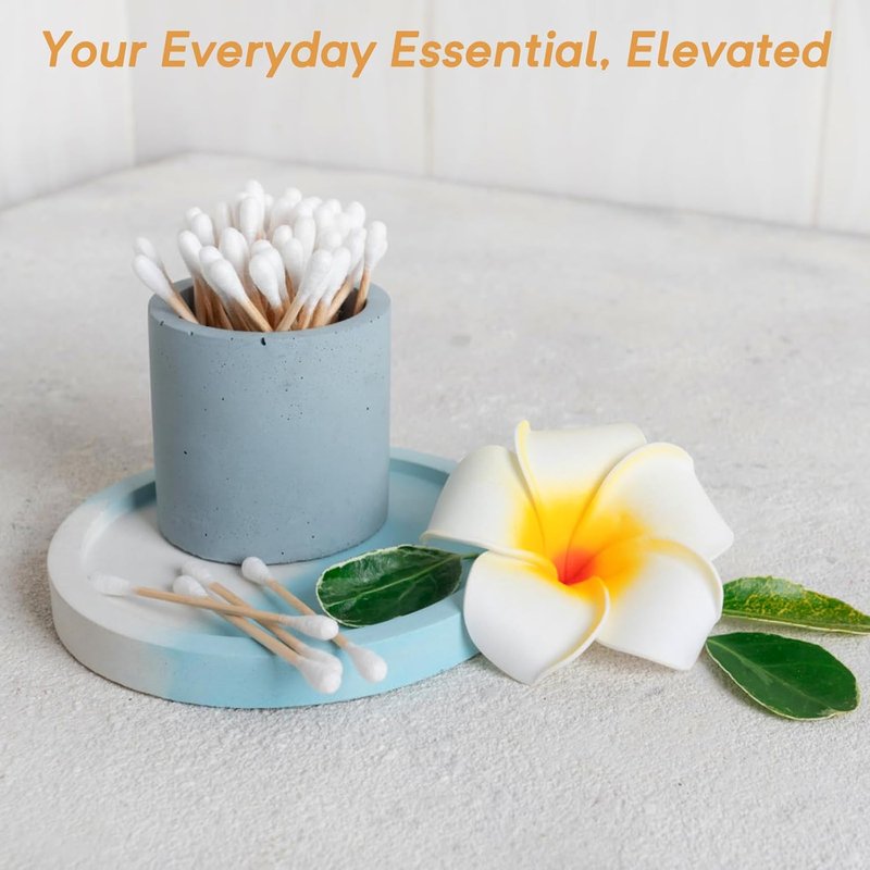Bamboo Cotton Swabs - 1000 Count Biodegradable Double Tips for Ear & Makeup Care | Eco-Friendly Storage Box