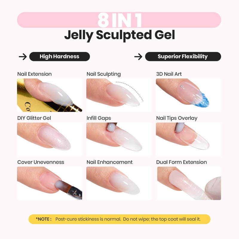 Beetles Hard Gel, Ivory Veil 1 oz 9 in 1 Nail Extension,Sculpting,Building Instant Apex for Salon Professionals,Jelly White Builder Nails Gel,UV & LED Lamp Needed