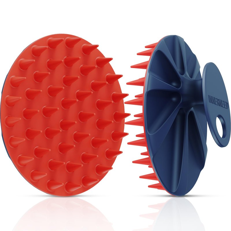 INNERNEED Magnetic Silicone Scalp Scrubber for Hair Washing – Soft Thick Bristles, Palm-Sized Shampoo Brush for Wet or Dry Scalp Massage, Improves Circulation & Scalp Health
