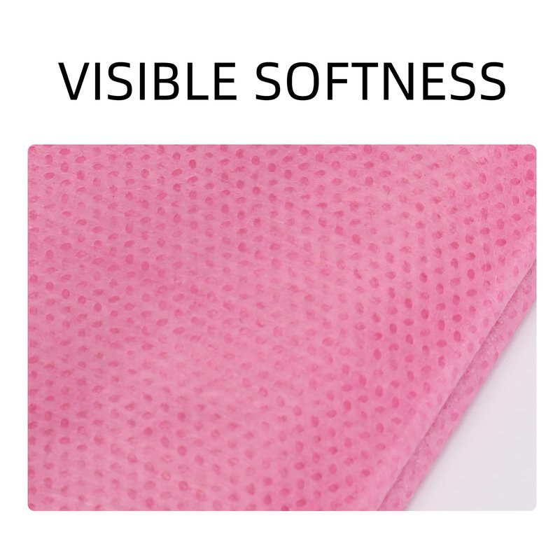 100 PCS Disposable Massage Table Sheets Non Woven Fabric SPA Bed Cover Breathable Polypropylene 31" x 70" Thin, Not Waterproof（Pink）