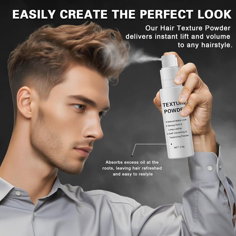Hair Styling Powder - Lightweight Volumizing Texture Spray for Men & Women | Matte Finish for Short to Medium Hair