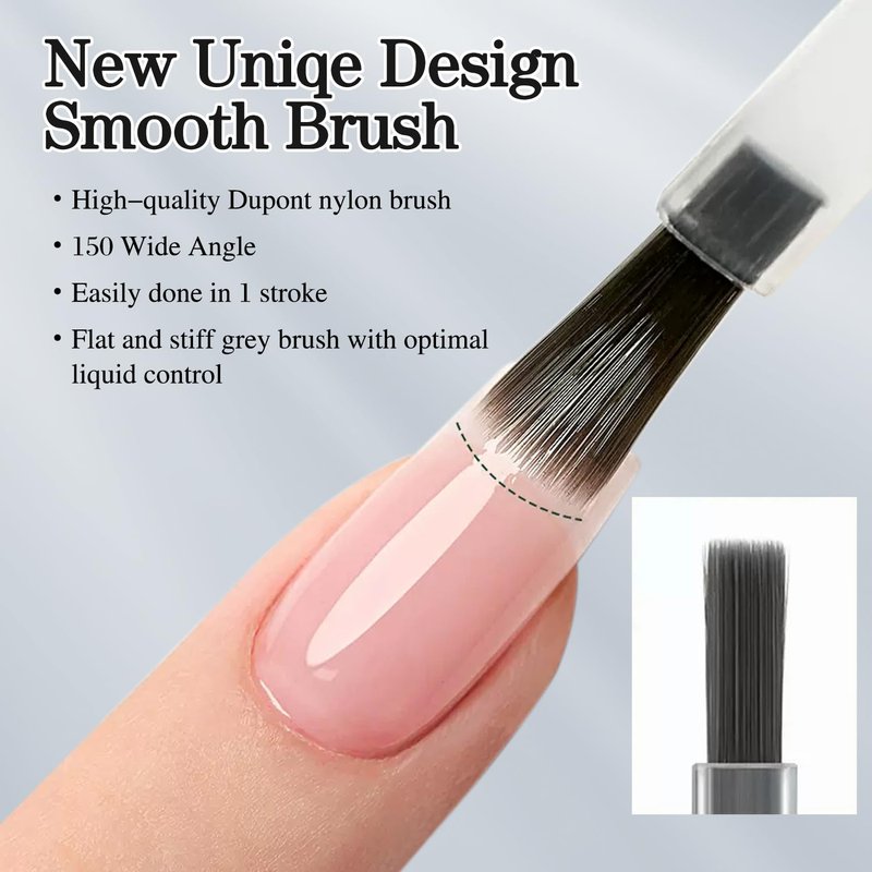 Double Rhythm 0.5Oz Nail Strengthener Rubber Gel Polish Gel Nail Polish in a Bottle for Nail Thickening Extension Hard Structure Glue (Clear Builder-8 in 1-1)
