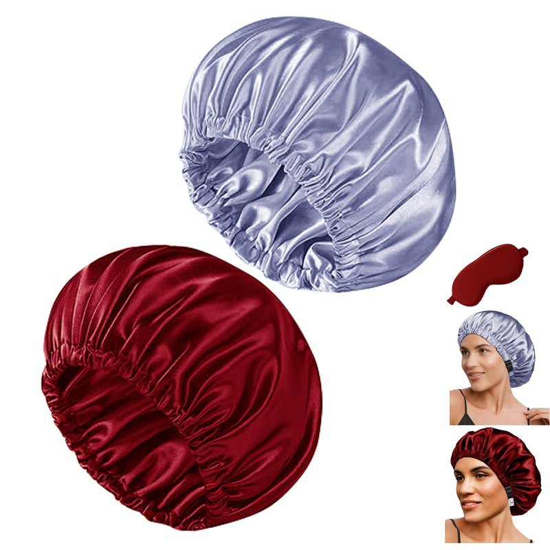 3Pcs Satin Bonnet Hair Bonnets For Sleeping Silky Bonnet Womens Curly Hair Sleep Caps For Women Silk Night Cap