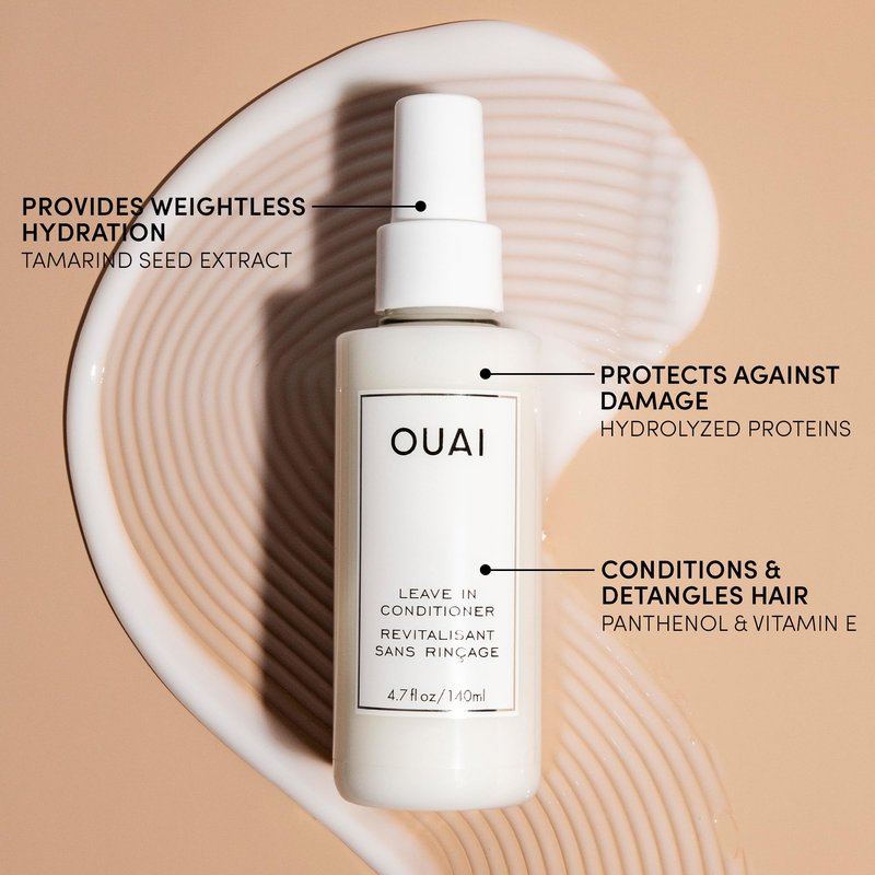 OUAI Leave In Conditioner & Heat Protectant for Hair - Prep Hair for Styling or Use as Detangling Spray to Fight Frizz & Flyaways - No Parabens, Sulfates or Phthalates (1.5 oz)
