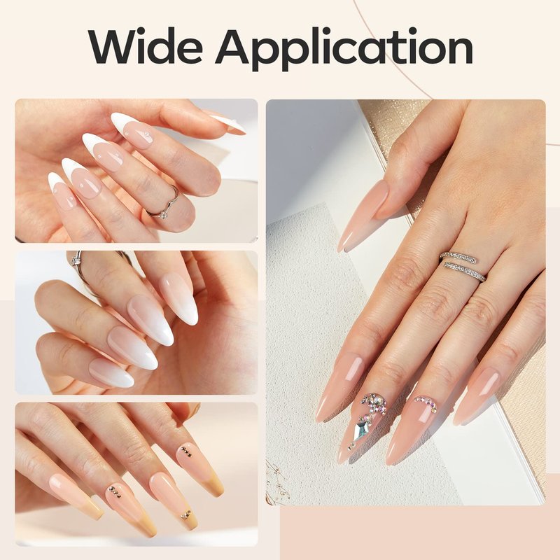 Modelones 8-in-One Builder Nail Gel - Neutral Nude Thickening Strengthener | LED Cured DIY Salon Gel