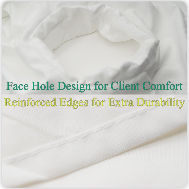 MAYOKEN® 2PCS Massage Table Sheets with Face Hole – 95" x 56" Extra-Large Polyester Cover, Wrinkle-Resistant, Machine Washable, Durable Massage Table Sheets for Professional Spa & Salon Therapy