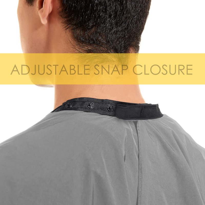 Hair Cutting Cape - Waterproof Nylon Salon Cape for Adults | Adjustable Snap Closure - 56 x 64 Inch Grey Barber Cape