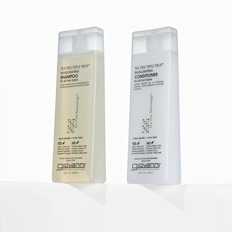 GIOVANNI Tea Tree Invigorating Shampoo - Special Clarifying Shampoo w/Organic Natural Oils for Women & Men, Cleansing & Moisturizing for Thin Hair, Rosemary, Eucalyptus & Peppermint Oil - 128 Fl Oz