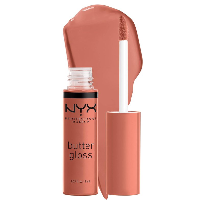NYX PROFESSIONAL MAKEUP Butter Gloss - Non-Sticky Lip Gloss in Brown Sugar | Sugar High (Peachy Light Nude)