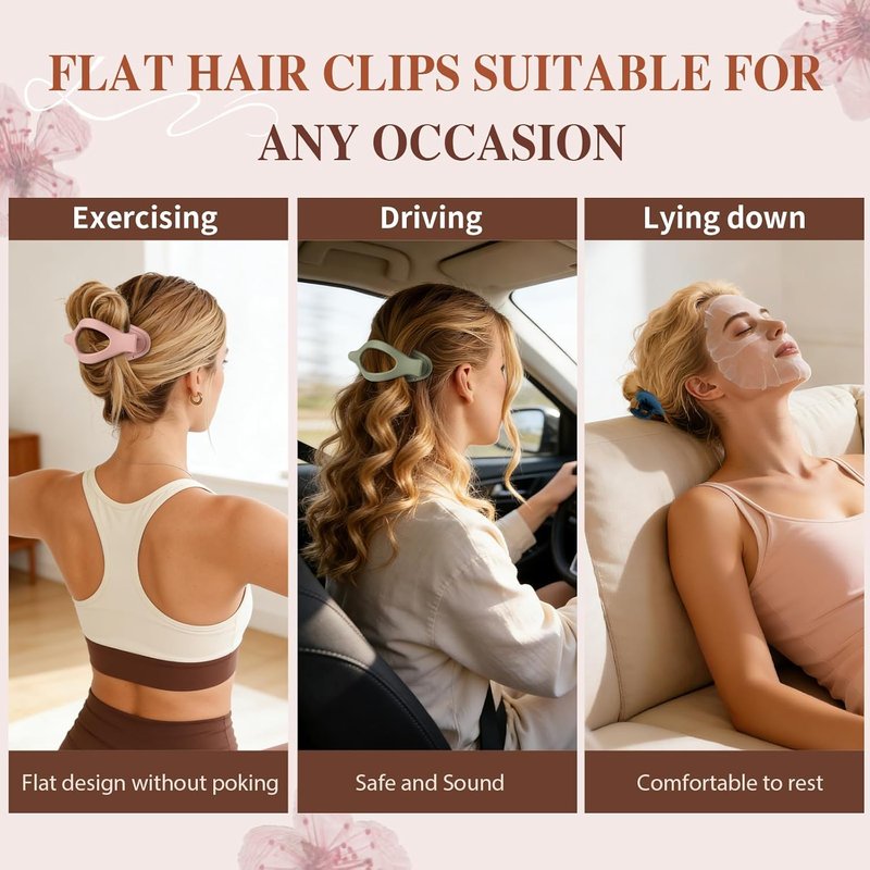 Sisiaipu Flat Hair Clips - 10 Pcs French Claw Clips for Thick & Thin Hair | Dark Colorful Barrettes