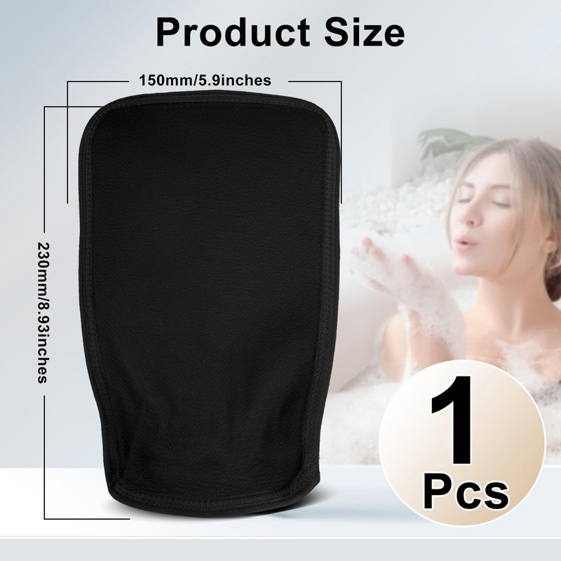 Vojriky 1PCS Durable Body Scrub, Dead Skin Remover & Body Scrubber Exfoliator, Body Exfoliating Gloves for Shower, washcloth exfoliating, exfoliating Glove for Smooth Skin (black)