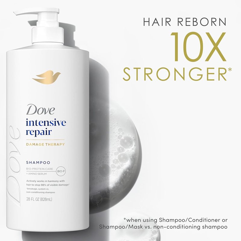 Dove Shampoo - Intensive Repair for Damaged Hair | Bio-Protein Care Technology, 28 Fl Oz (4 Pack)