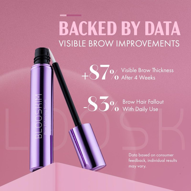 Blooskim Eyebrow Growth Serum - Natural Formula for Thicker, Fuller Brows - Fast Nourishing Results