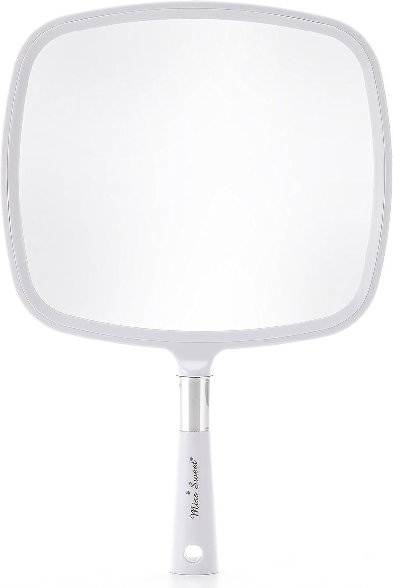 Handheld Makeup Mirror - 9-Inch White Vanity Mirror for Easy Touch-Ups